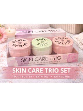 Studio Selection Skin Care Trio Set Body Butter Bath Salt Scrub 3pc NEW